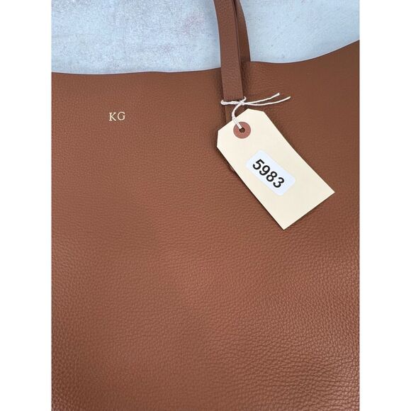 KG Monogram Tote Bag In Cognac Brown Basic Classic Staple Capsule Preppy - Picture 14 of 14